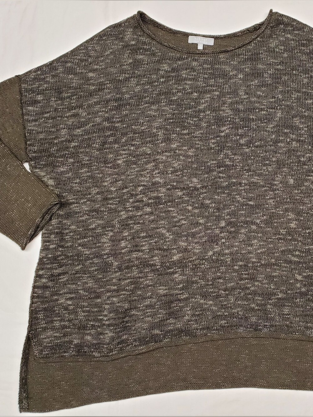 Habitat Clothes To Live In Marled Knit Sweater M Brown Neutral Dolman Sleeve